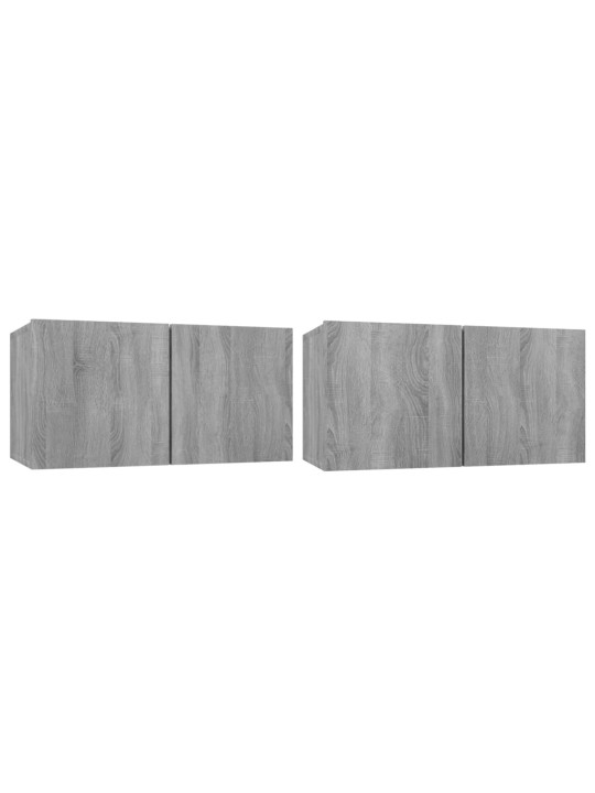 Závěsné TV skříňky šedé sonoma 2 ks 60 x 30 x 30 cm kompozit