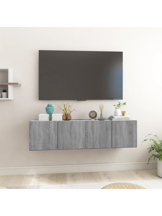 Závěsné TV skříňky šedé sonoma 2 ks 60 x 30 x 30 cm kompozit