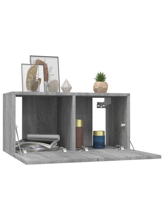 Závěsné TV skříňky šedé sonoma 3 ks 60 x 30 x 30 cm kompozit