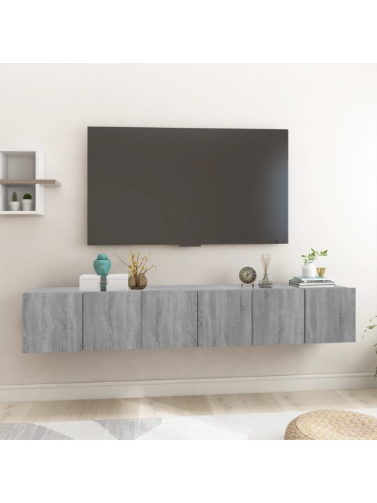 Závěsné TV skříňky šedé sonoma 3 ks 60 x 30 x 30 cm kompozit