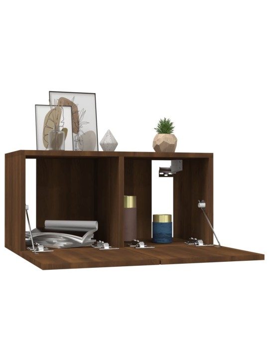 Závěsná TV skříňka hnědý dub 60 x 30 x 30 cm kompozitní dřevo