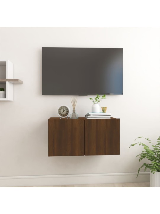 Závěsná TV skříňka hnědý dub 60 x 30 x 30 cm kompozitní dřevo