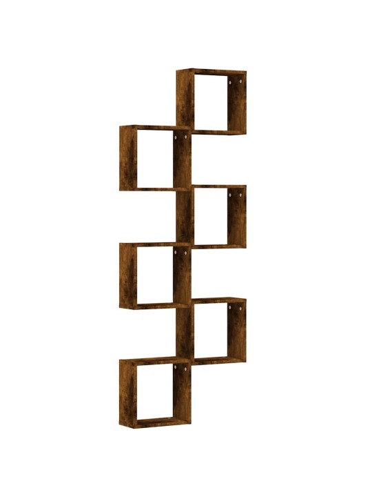 Nástěnné police kostky 6 ks kouřový dub 30 x 15 x 30 cm