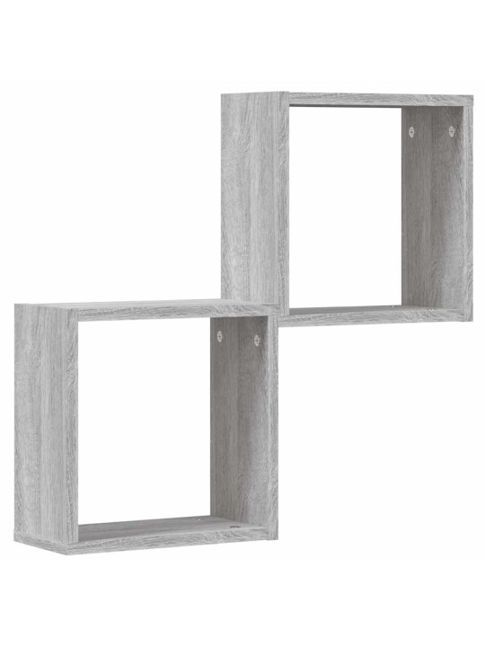 Nástěnné krychlové police 2 ks šedý sonoma 30 x 15 x 30 cm
