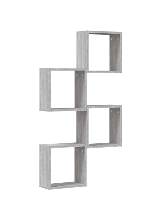 Nástěnné krychlové police 4 ks šedý sonoma 30 x 15 x 30 cm