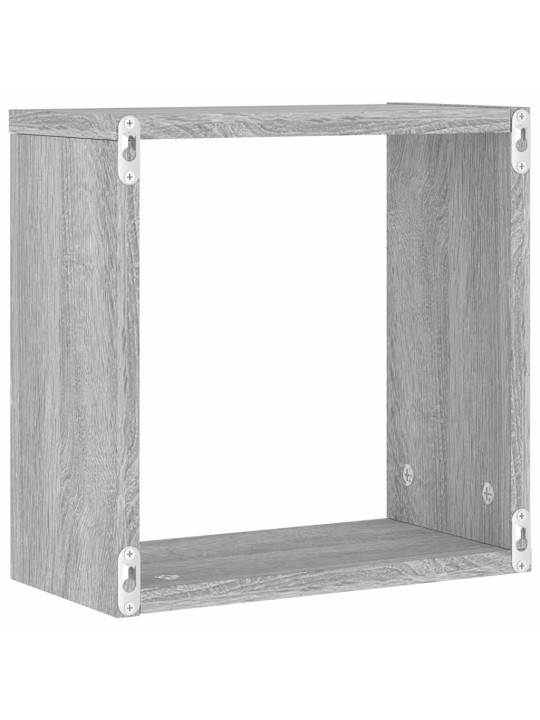 Nástěnné krychlové police 4 ks šedý sonoma 30 x 15 x 30 cm
