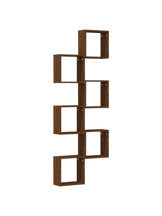 Nástěnné police kostky 6 ks hnědý dub 30 x 15 x 30 cm