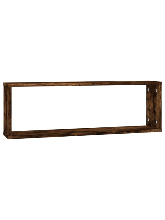 Nástěnné obdélníkové police 4 ks kouřový dub 80 x 15 x 26,5 cm