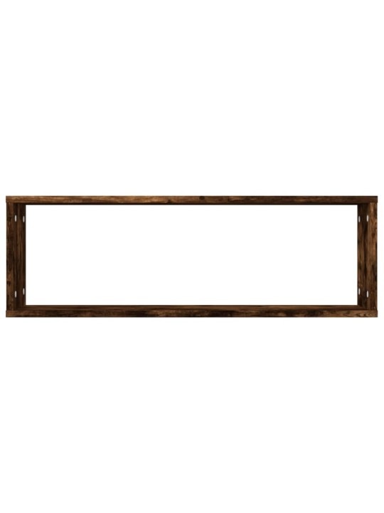 Nástěnné obdélníkové police 4 ks kouřový dub 80 x 15 x 26,5 cm