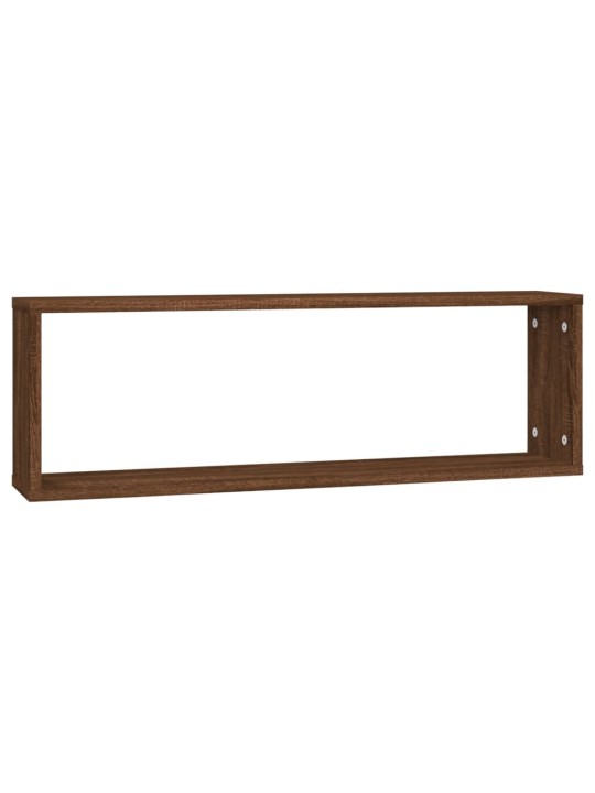 Nástěnné obdélníkové police 4 ks hnědý dub 80 x 15 x 26,5 cm