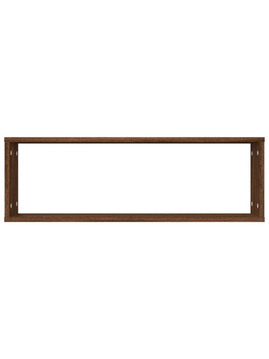 Nástěnné obdélníkové police 4 ks hnědý dub 80 x 15 x 26,5 cm