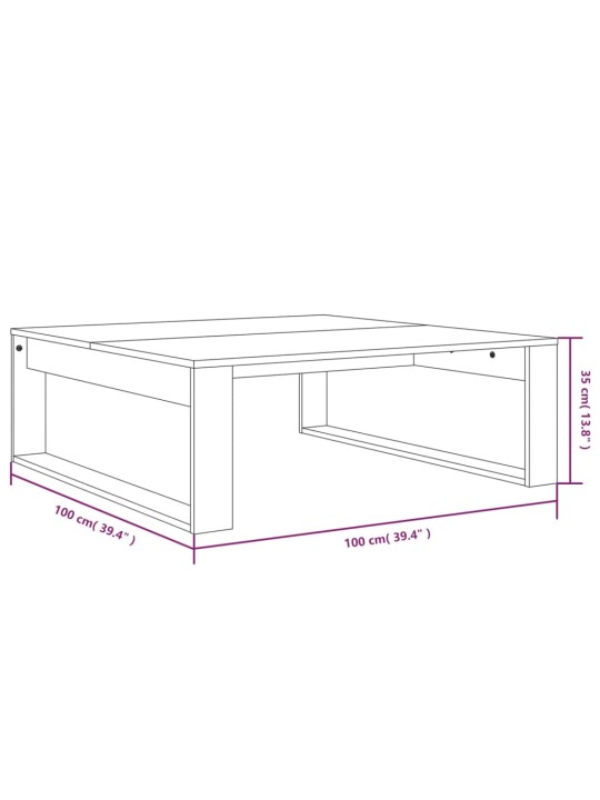 Konferenční stolek kouřový dub 100x100x35 cm kompozitní dřevo