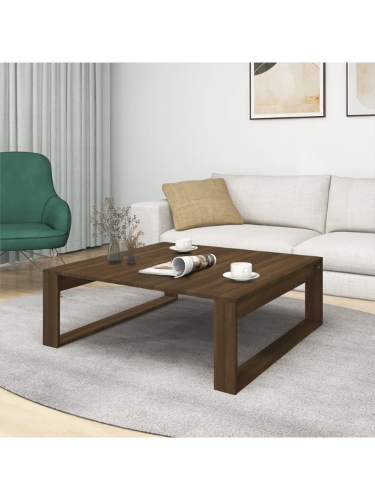 Konferenční stolek hnědý dub 100 x 100 x 35 cm kompozitní dřevo