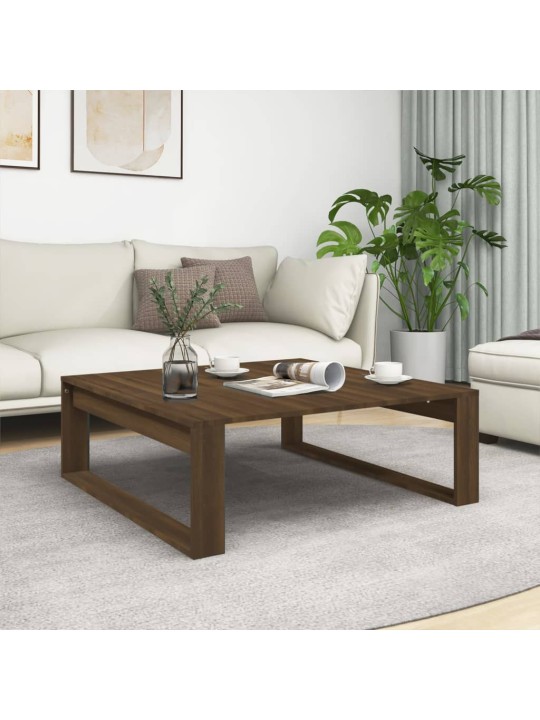 Konferenční stolek hnědý dub 100 x 100 x 35 cm kompozitní dřevo