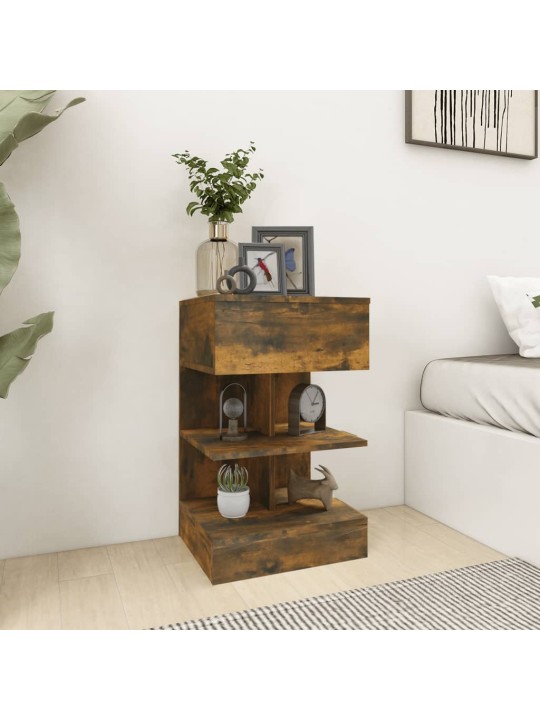 Noční stolky 2 ks kouřový dub 40 x 35 x 65 cm kompozitní dřevo