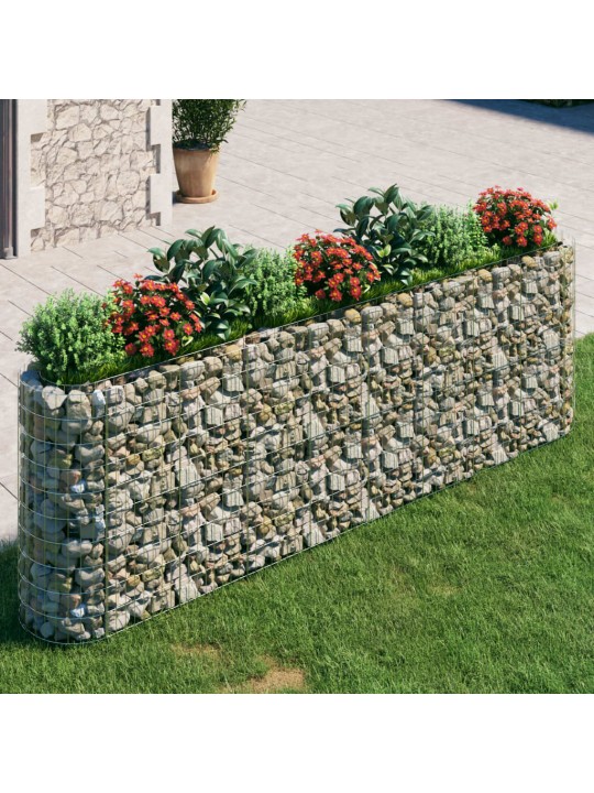 Gabionový vyvýšený záhon pozinkované železo 330 x 50 x 100 cm