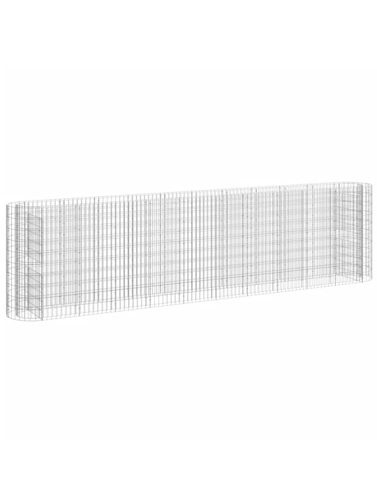 Gabionový vyvýšený záhon pozinkované železo 400 x 50 x 100 cm