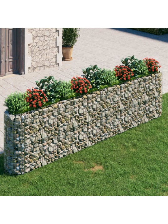 Gabionový vyvýšený záhon pozinkované železo 400 x 50 x 100 cm