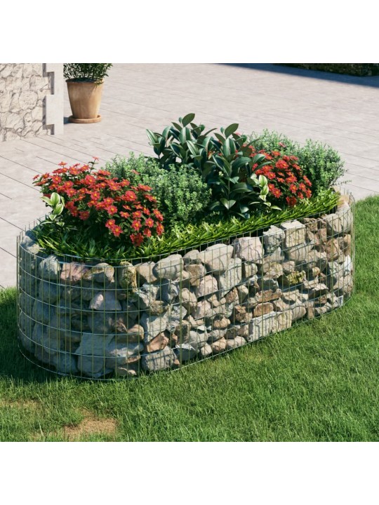 Gabionový vyvýšený záhon pozinkované železo 200 x 100 x 50 cm
