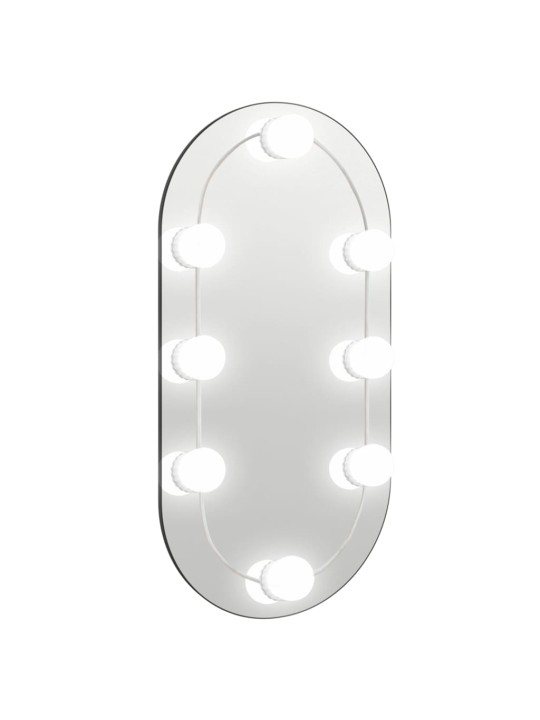 Zrcadlo s LED světly 40 x 20 cm sklo oválné