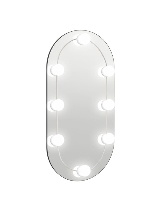 Zrcadlo s LED světly 60 x 30 cm sklo oválné