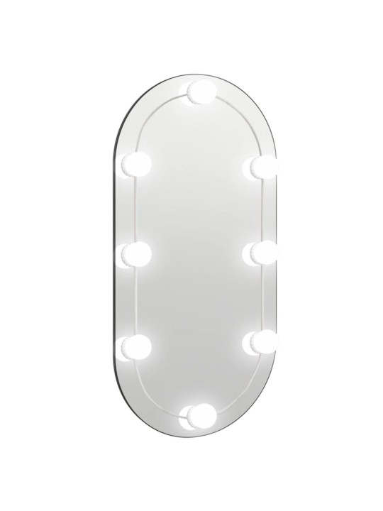 Zrcadlo s LED světly 80 x 40 cm sklo oválné
