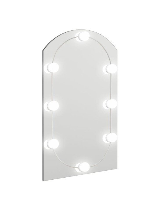 Zrcadlo s LED světly 70 x 40 cm sklo obloukové