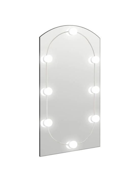 Zrcadlo s LED světly 90 x 45 cm sklo obloukové