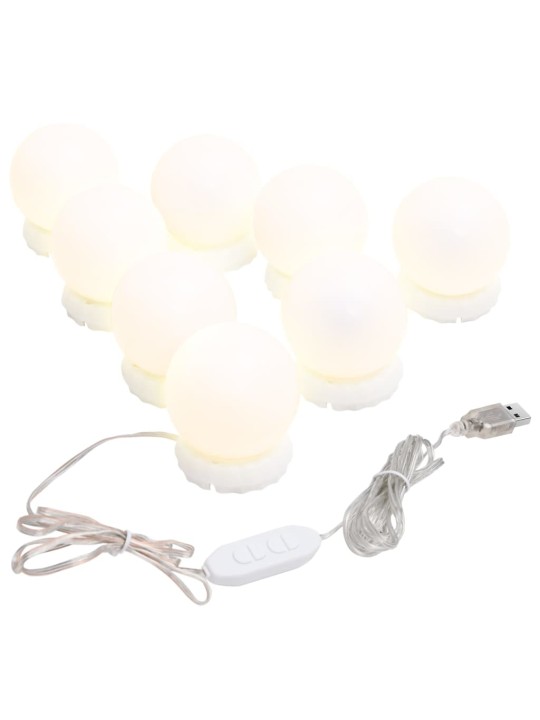 Zrcadlo s LED světly 90 x 45 cm sklo obloukové