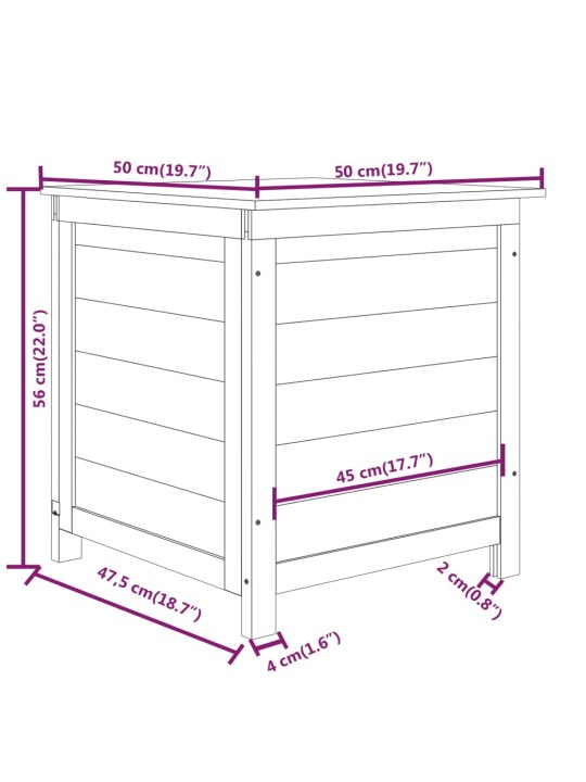 Zahradní box na podušky 50 x 50 x 56 cm masivní jedlové dřevo