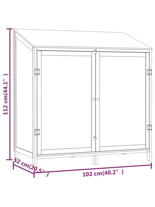 Zahradní kůlna bílá 102 x 52 x 112 cm masivní jedlové dřevo