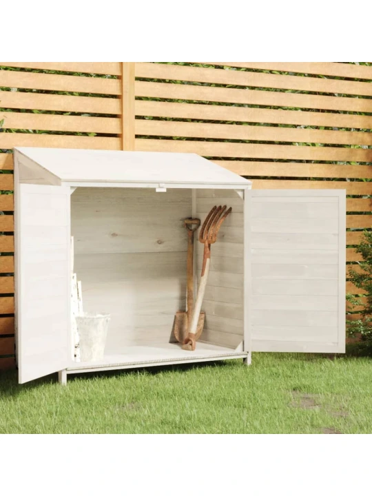 Zahradní kůlna bílá 102 x 52 x 112 cm masivní jedlové dřevo