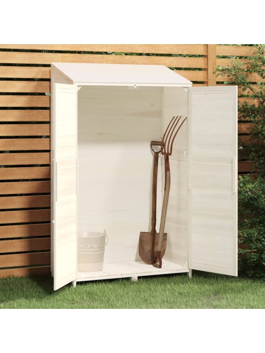 Zahradní kůlna bílá 102 x 52 x 174,5 cm masivní jedlové dřevo