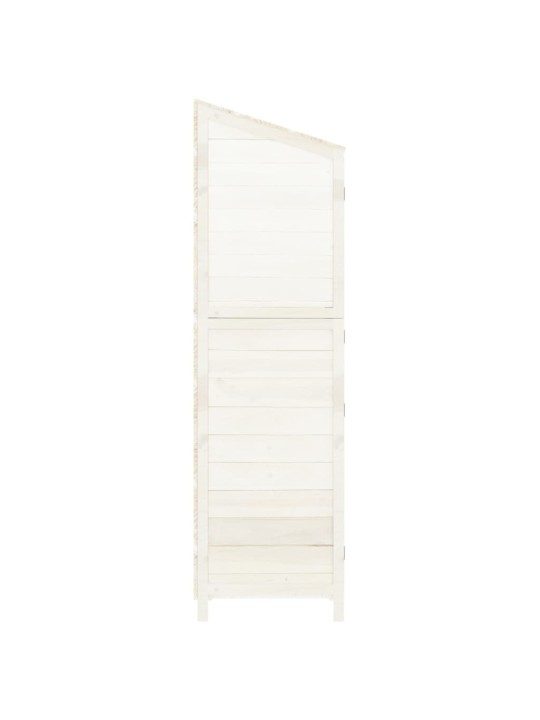 Zahradní kůlna bílá 102 x 52 x 174,5 cm masivní jedlové dřevo