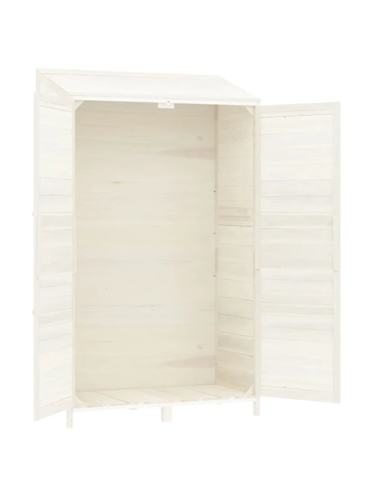 Zahradní kůlna bílá 102 x 52 x 174,5 cm masivní jedlové dřevo