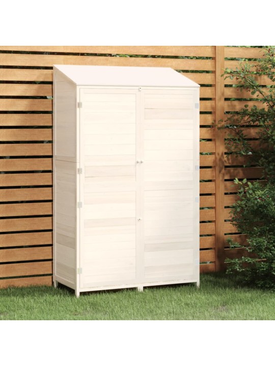 Zahradní kůlna bílá 102 x 52 x 174,5 cm masivní jedlové dřevo