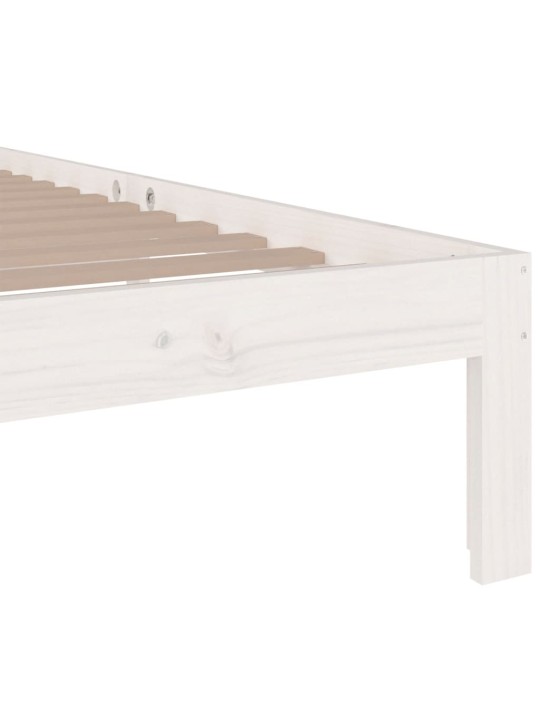 Rám postele bílý masivní dřevo 75 x 190 cm malé jednolůžko