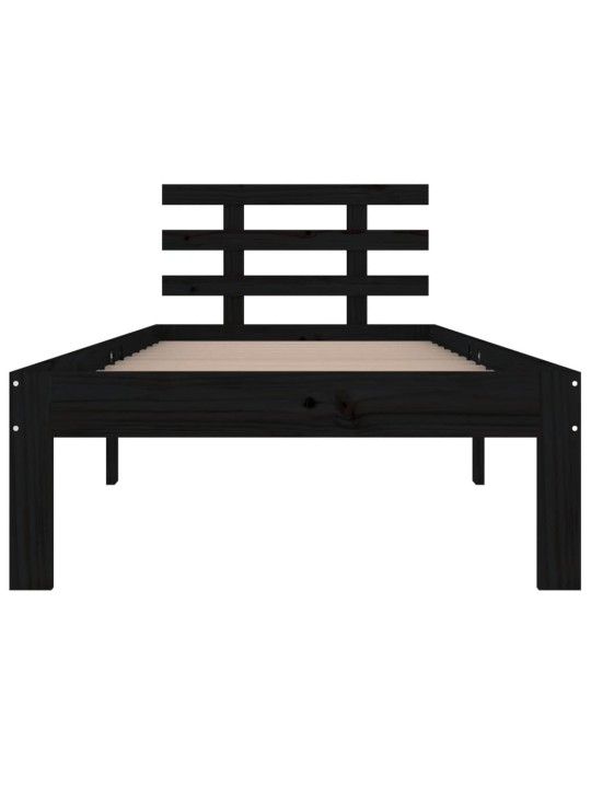 Rám postele černý masivní dřevo 90 x 200 cm