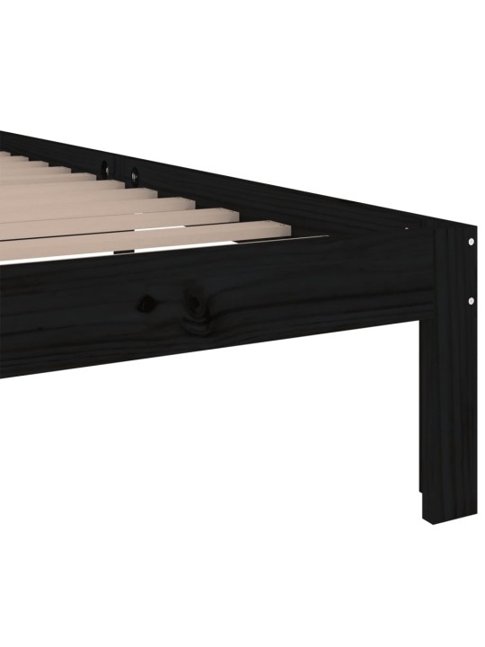 Rám postele černý masivní dřevo 90 x 200 cm