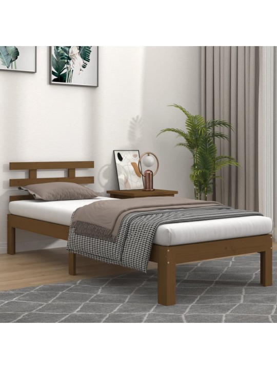 Rám postele medově hnědý masivní dřevo 100 x 200 cm