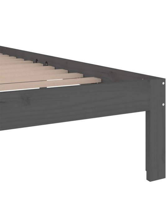 Rám postele šedý masivní dřevo 200 x 200 cm