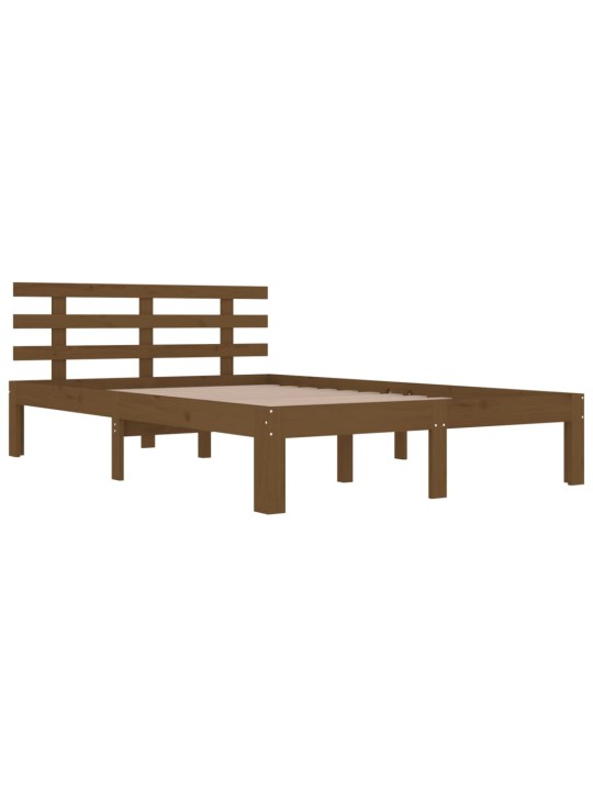 Rám postele medově hnědý masivní dřevo 200 x 200 cm