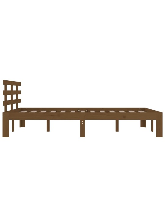 Rám postele medově hnědý masivní dřevo 200 x 200 cm