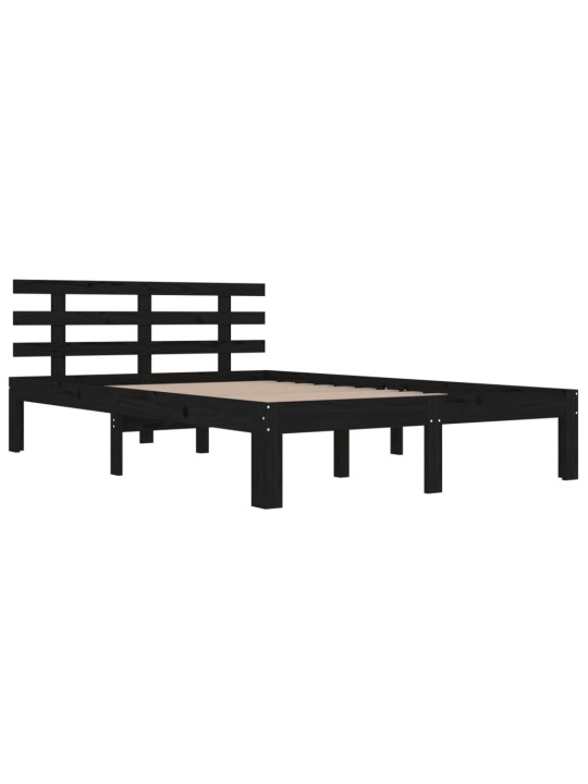 Rám postele černý masivní dřevo 200 x 200 cm