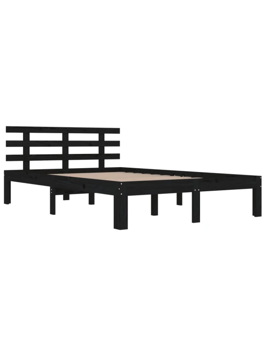Rám postele černý masivní dřevo 200 x 200 cm