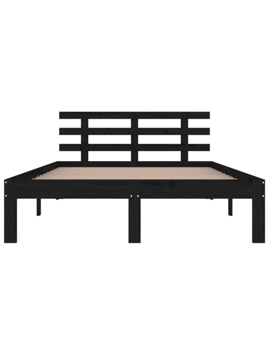 Rám postele černý masivní dřevo 200 x 200 cm