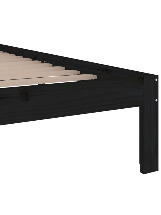 Rám postele černý masivní dřevo 200 x 200 cm