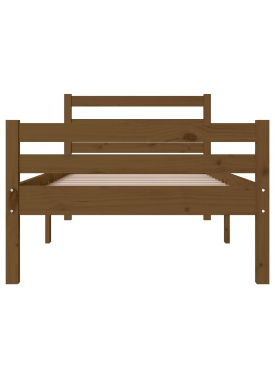 Rám postele medově hnědý masivní dřevo 75x190cm malé jednolůžko