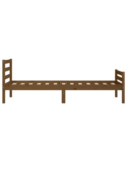 Rám postele medově hnědý masivní dřevo 75x190cm malé jednolůžko