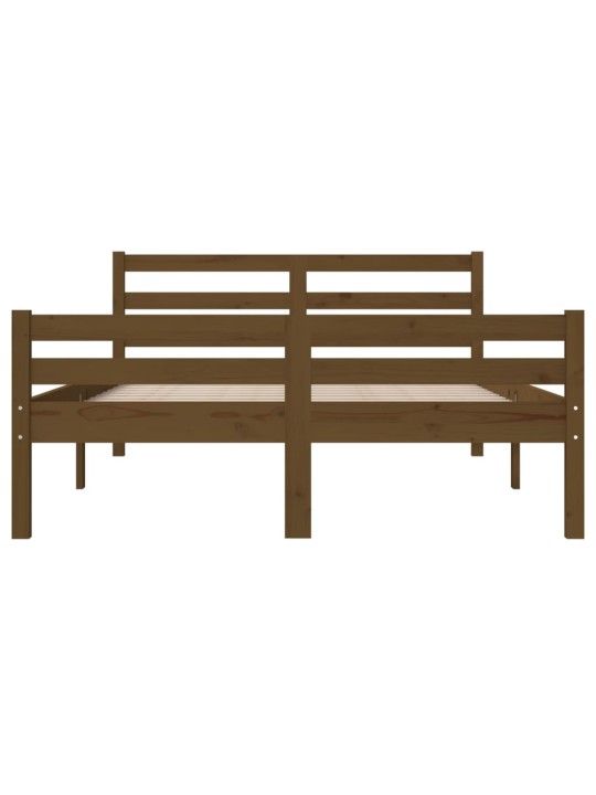 Rám postele medově hnědý masivní dřevo 135 x 190 cm dvojlůžko